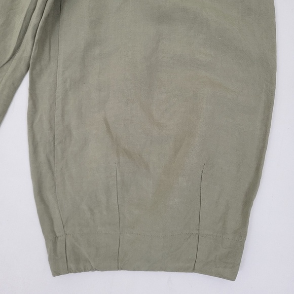Ozai N Ku Linen Culottes Capris Rayon Sparta Tulip Pants Tapered Ankle Cropped - Picture 4 of 8